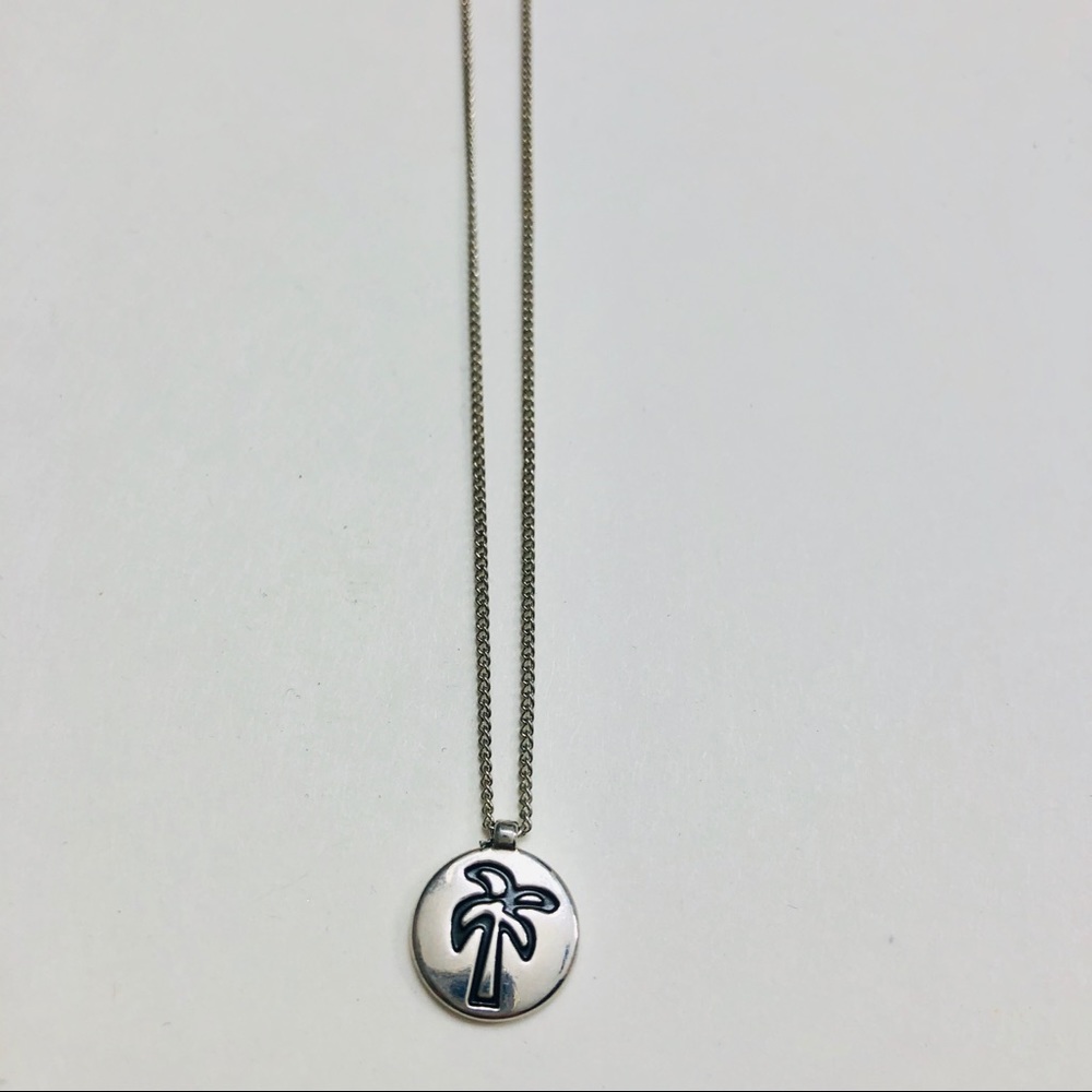 Palm tree silver necklace